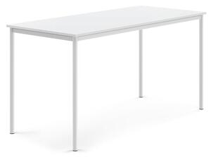 AJ Produkty Stůl SONITUS, 1800x800x900 mm, bílé nohy, HPL deska tlumící hluk, bílá