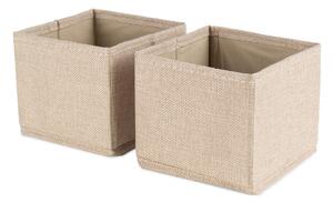 Béžové látkové úložné boxy v sadě 2 ks 14x12x12 cm Sandy – Compactor