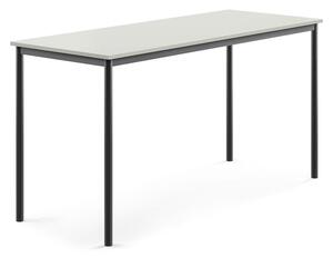 AJ Produkty Stůl SONITUS, 1800x700x900 mm, antracitově šedé nohy, HPL deska tlumící hluk, šedá