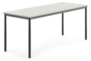 AJ Produkty Stůl BORÅS, 1800x700x720 mm, antracitově šedé nohy, HPL deska, šedá