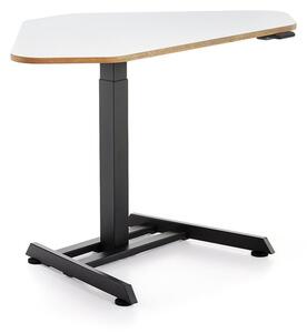 AJ Produkty Výškově nastavitelný stůl NOVUS, rohový, 1200x750 mm, černá podnož, bílá