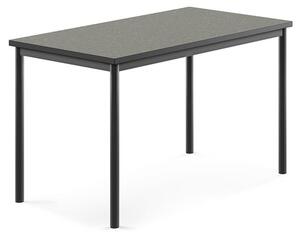 AJ Produkty Stůl SONITUS, 1200x700x720 mm, antracitově šedé nohy, deska s linoleem, tmavě šedá