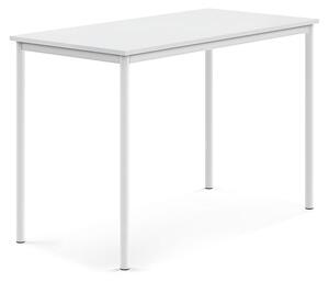 AJ Produkty Stůl BORÅS, 1400x700x900 mm, bílé nohy, HPL deska, bílá