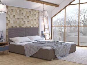 Čalouněná manželská postel s úložným prostorem 160x200 WILSTER - hnědá