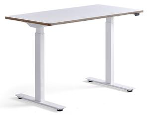 AJ Produkty Výškově nastavitelný stůl NOVUS, 1200x600 mm, bílá podnož, bílá deska