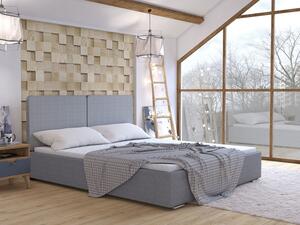Čalouněná manželská postel s úložným prostorem 180x200 WILSTER - šedá / modrá