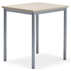 AJ Produkty Stůl SONITUS PLUS, 700x600x760 mm, stříbrné nohy, HPL deska tlumící hluk, jasan