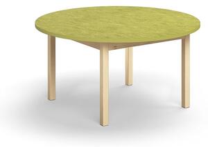 AJ Produkty Stůl DECIBEL, Ø1200x590 mm, akustické linoleum, bříza/limetkově zelená