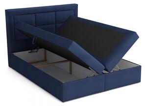 Boxpringová manželská postel s úložným prostorem 160x200 PALIGEN 1 - šedá 1 + topper ZDARMA