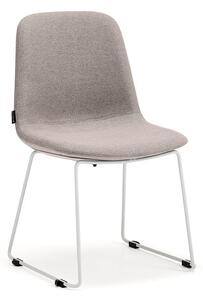 AJ Produkty Židle LANGLEY, nízké opěradlo, ližiny, bílá/taupe
