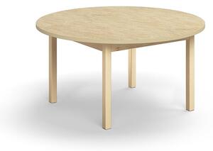 AJ Produkty Stůl DECIBEL, Ø1200x590 mm, akustické linoleum, bříza/béžová
