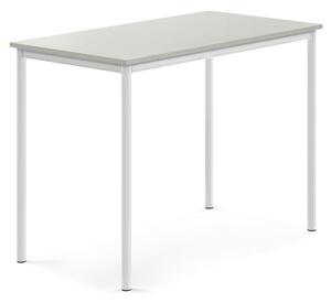 AJ Produkty Stůl BORÅS, 1200x700x900 mm, bílé nohy, HPL deska, šedá