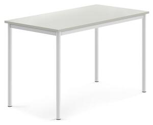 AJ Produkty Stůl BORÅS, 1200x700x760 mm, bílé nohy, HPL deska, šedá