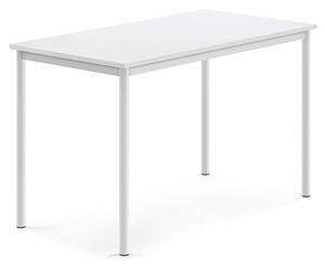 AJ Produkty Stůl BORÅS, 1200x700x760 mm, bílé nohy, HPL deska, bílá