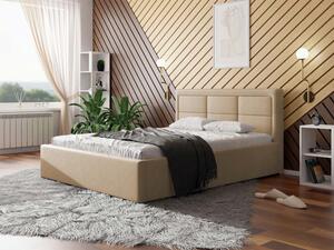 Manželská postel s úložným prostorem a roštem 140x200 PALIGEN 2 - béžová
