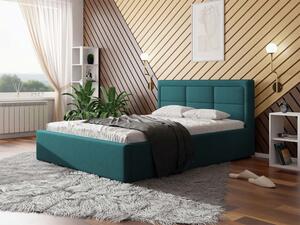 Manželská postel s úložným prostorem a roštem 140x200 PALIGEN 2 - modrá