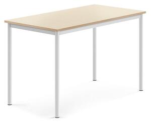 AJ Produkty Stůl BORÅS, 1200x700x760 mm, bílé nohy, HPL deska, bříza