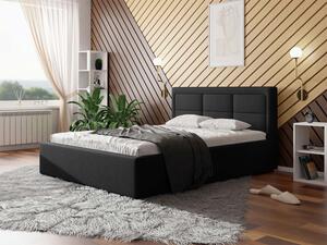 Jednolůžková postel s úložným prostorem a roštem 120x200 PALIGEN 2 - černá