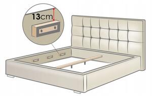 Manželská postel s úložným prostorem a roštem 200x200 IVENDORF 2 - béžová