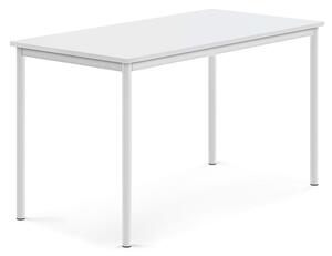 AJ Produkty Stůl BORÅS, 1400x700x760 mm, bílé nohy, HPL deska, bílá