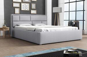 Manželská postel s úložným prostorem a roštem 140x200 IVENDORF 2 - světlá šedá