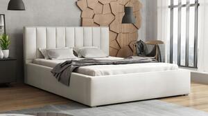 Manželská postel s úložným prostorem a roštem 200x200 TARNEWITZ 2 - krémová
