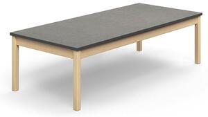 AJ Produkty Stůl DECIBEL, 1800x800x530 mm, akustické linoleum, bříza/tmavě šedá