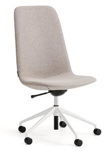 AJ Produkty Židle LANGLEY, středně vysoké opěradlo, s kolečky, bílá/taupe