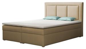 Manželská kontinentální postel 140x200 GOSTORF 1 - krémová + topper ZDARMA