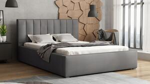 Manželská postel s úložným prostorem a roštem 200x200 TARNEWITZ 2 - šedá 2