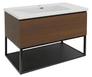 Koupelnová skříňka s umyvadlem SAT B-Way 80x30x45 cm ořech mat BWAY80NUTFU3WMA