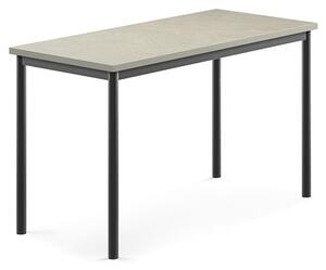 AJ Produkty Stůl SONITUS, 1200x600x720 mm, antracitově šedé nohy, deska s linoleem, šedá