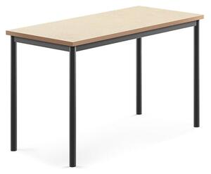 AJ Produkty Stůl SONITUS, 1200x600x720 mm, antracitově šedé nohy, deska s linoleem, béžová