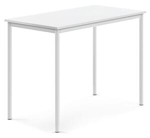 AJ Produkty Stůl BORÅS, 1200x700x900 mm, bílé nohy, HPL deska, bílá