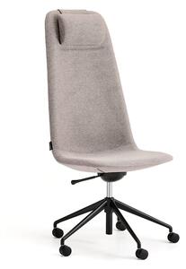 AJ Produkty Židle LANGLEY, vysoké opěradlo, s kolečky, černá/taupe
