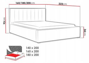 Manželská postel s úložným prostorem a roštem 200x200 TARNEWITZ 2 - černá