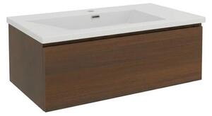 Koupelnová skříňka s umyvadlem SAT B-Way 80x30x45 cm ořech mat BWAY80NUTU3WMA