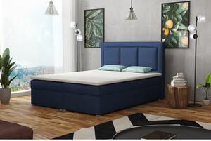 Manželská kontinentální postel 160x200 GOSTORF 1 - tmavá modrá + topper ZDARMA