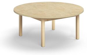 AJ Produkty Stůl DECIBEL, Ø1200x530 mm, akustické linoleum, bříza/béžová