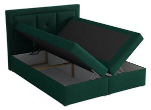 Manželská kontinentální postel 160x200 GOSTORF 2 - zelená + topper ZDARMA