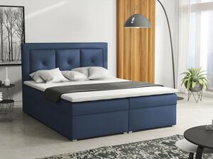 Manželská kontinentální postel 160x200 GOSTORF 2 - tmavá modrá + topper ZDARMA