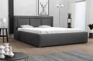 Manželská postel s úložným prostorem a roštem 160x200 GOSTORF 3 - tmavá šedá