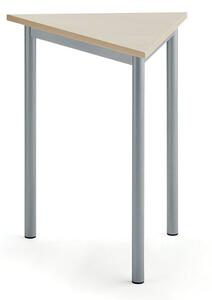 AJ Produkty Stůl BORÅS TRIANGEL, 700x600x720 mm, stříbrné nohy, HPL deska, bříza