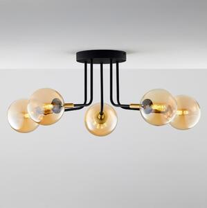 Jupiter 2038 - Lustr na tyči BURANO 5xG9/10W/230V černá/zlatá/béžová