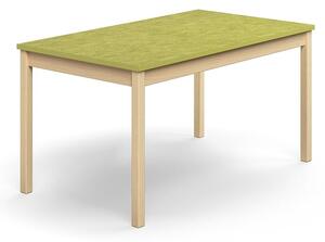 AJ Produkty Stůl DECIBEL, 1400x800x720 mm, akustické linoleum, bříza/limetkově zelená