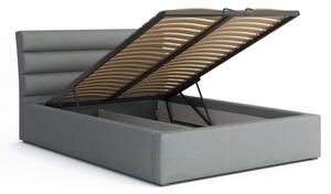Jednolůžková postel s úložným prostorem a roštem 120x200 BORZOW - světlá šedá