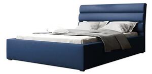 Manželská postel s úložným prostorem a roštem 200x200 BORZOW - modrá