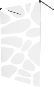MEXEN - Kioto zástěna sprchová samostatně stojící 100 x 200 cm, transparentní/bílá 8 mm, černá - 800-100-002-70-97