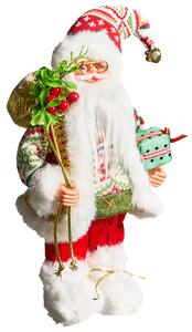 Vánoční dekorace MOSVATN 37 cm Santa Claus Červená/Zelená