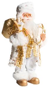 Vánoční dekorace STRAUMSFJORDEN 40 cm Santa Claus Bílá/Zlatá